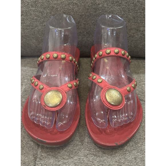 Dessert Red Studded Sandals size 6M - Picture 1 of 6